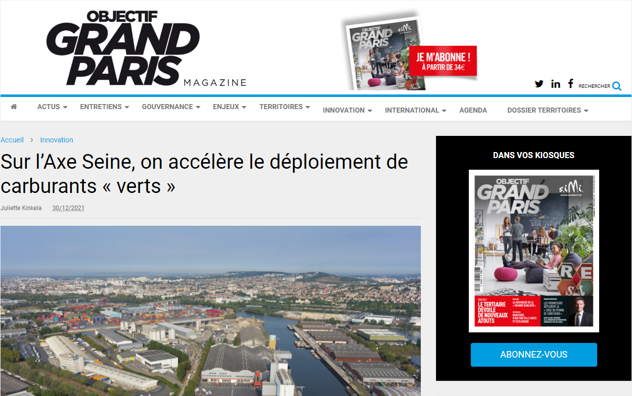 Objectif Grand Paris : Sur l’Axe Seine, on accélère le déploiement de carburants « verts »