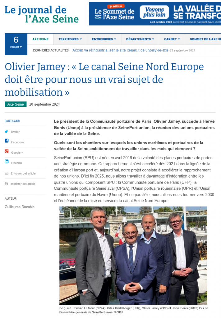 Lu dans le Journal de l'Axe Seine du 20 septembre 2024