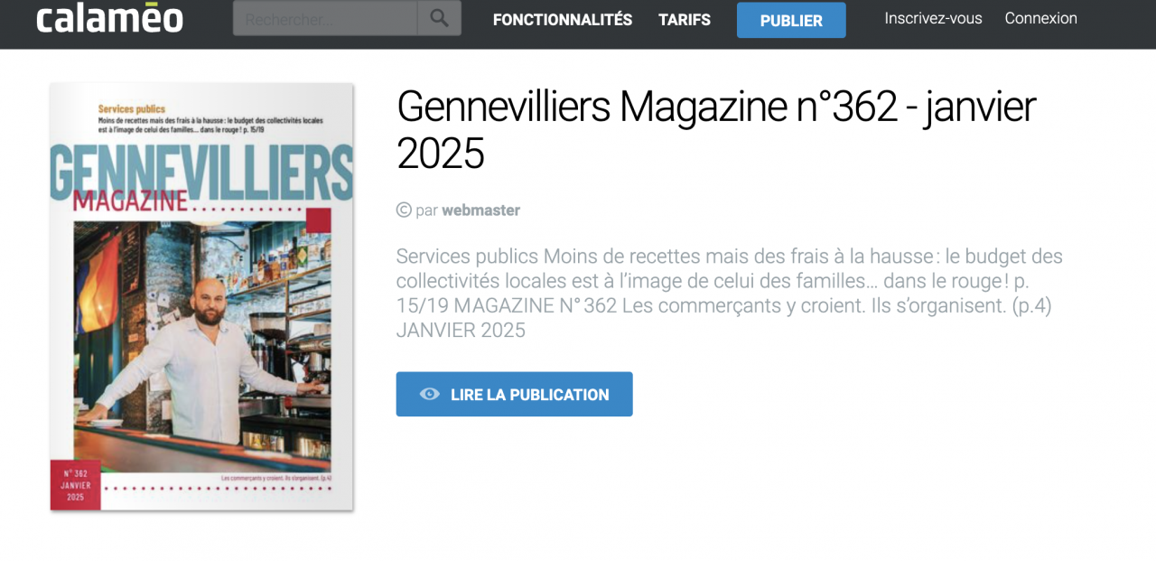 LU DANS GENNEVILLIERS MAGAZINE DE JANVIER 2025