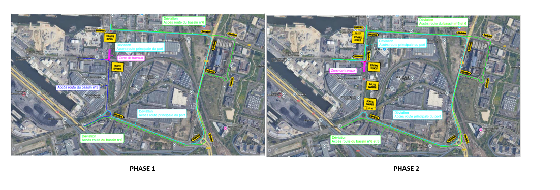 Travaux de réaménagement carrefour Route du Bassin n°5 et Route du Bassin n°6