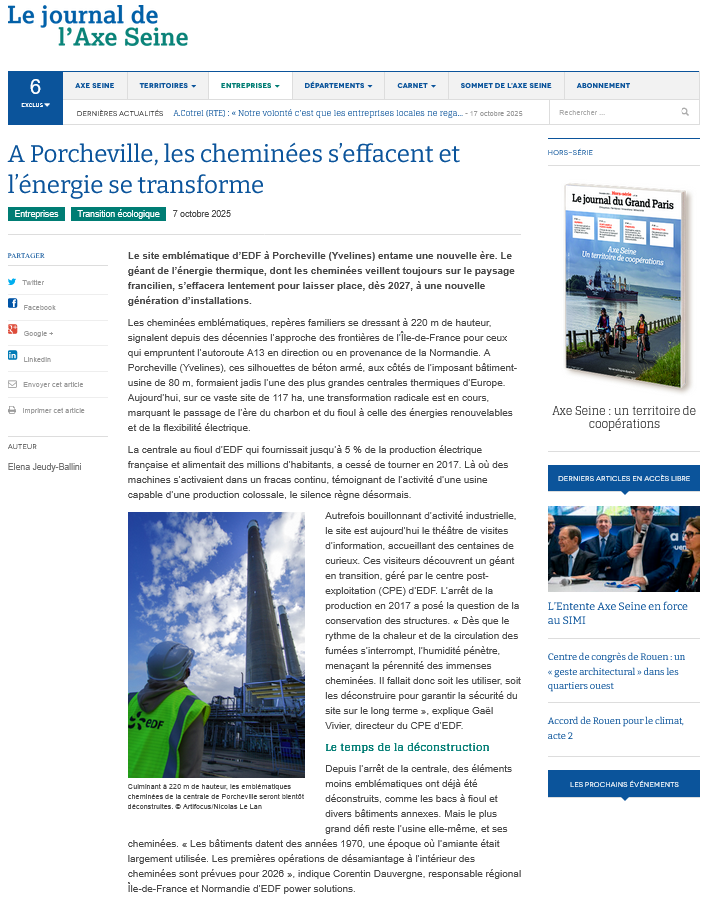 Lu dans le Journal de l'Axe Seine du 07/10/2025