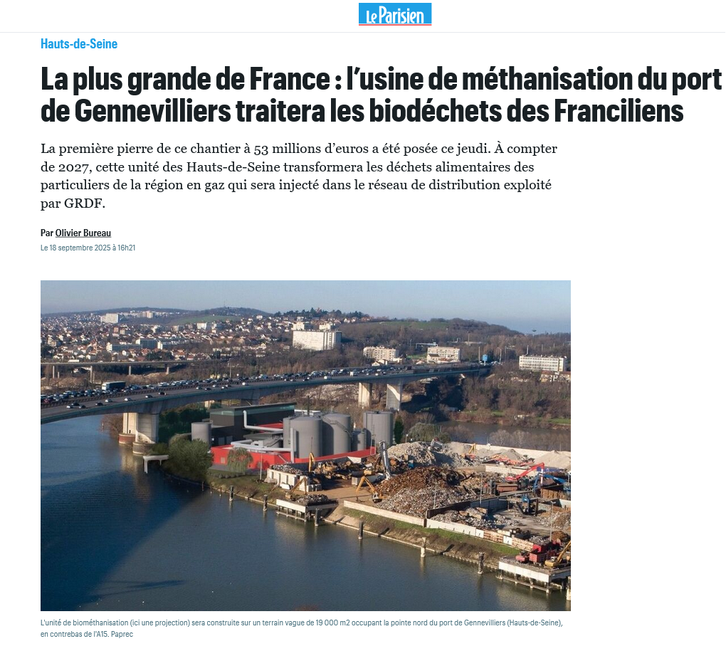 Lu dans le Parisien du 18/09/2025