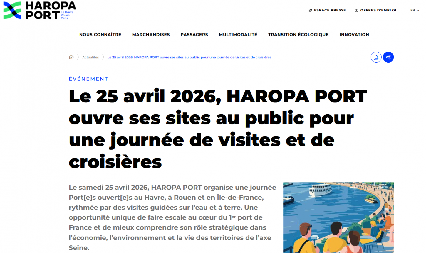 HAROPA PORT vous ouvre ses portes le 25 avril !