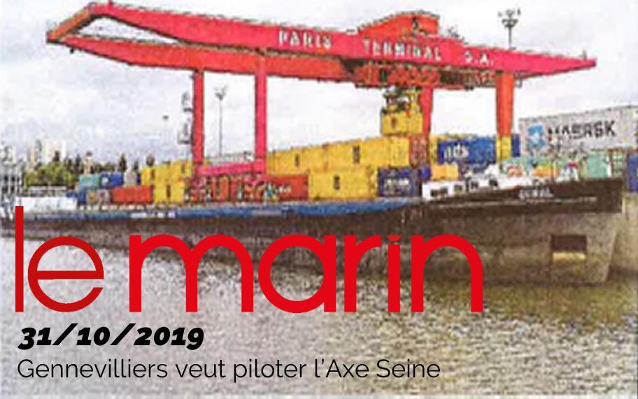 LE MARIN 31/10/19 : Gennevilliers veut piloter l'Axe Seine